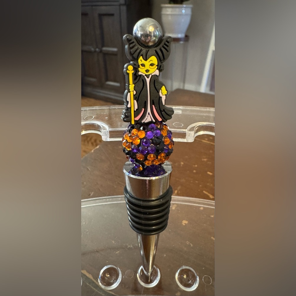 Disney Maleficent Inspired Wine Topper Handcrafted Drink Stopper Handmade Gift
